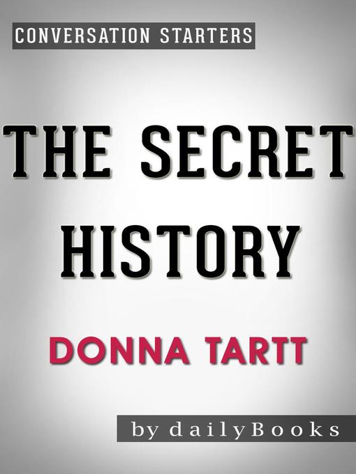 Cover image for The Secret History Conversation Starters